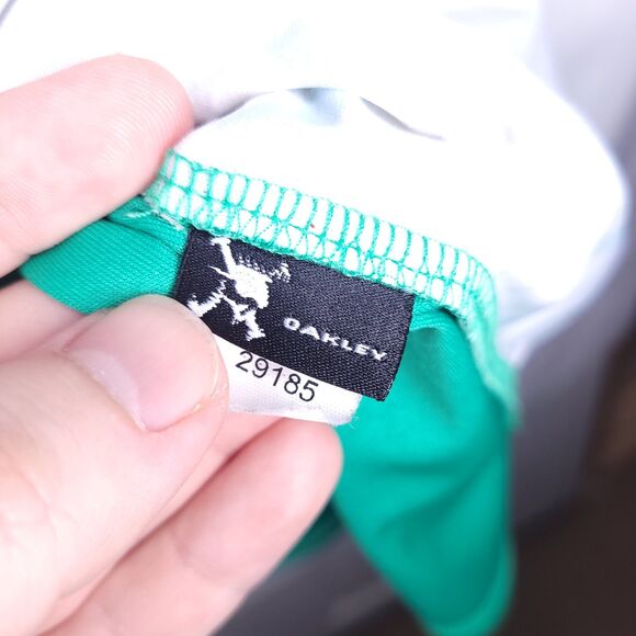 Oakley Polo Shirt Mens XL Striped Green, White Hydrolix Performance - Picture 13 of 14